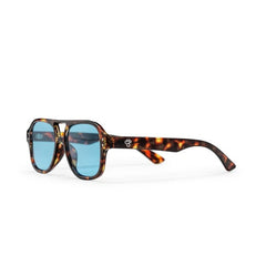 COCAS TURTLE BROWN WITH LIGHT BLUE LENS