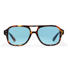 COCAS TURTLE BROWN WITH LIGHT BLUE LENS
